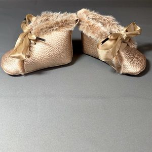 Rose gold booties for baby crib shoes
